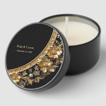 Gouden Sierbloemen Mini Kaars Favorieten