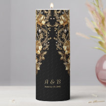 Gouden Sierbloemen Pilar Kaars
