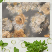 gouden sierbloemen voor monochrome waterverf op theedoek (Gevouwen)