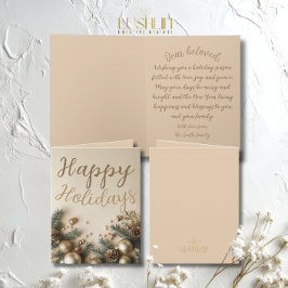 Gouden Siergroen Kerstwensen Kerstmis Kaart