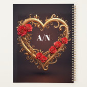 Gouden Sierhartkrans Met Rode Bloemen Planner (Achterkant)