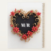 Gouden Sierhartkrans Met Rode Bloemen Planner (Achterkant)