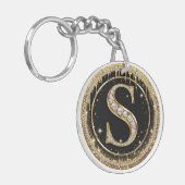 Gouden Sierinitiaal S Cadeau Sleutelhanger (Voorkant Links)