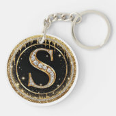 Gouden Sierinitiaal S Cadeau Sleutelhanger (Achterkant)