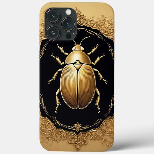 Gouden Sierkever op Decoratieve Achtergrond Case-Mate iPhone Case (Achterkant)