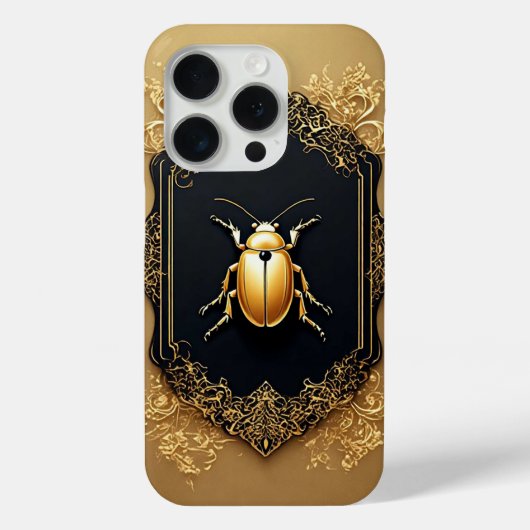Gouden Sierkever op Decoratieve Achtergrond Case-Mate iPhone Case (Achterkant)