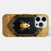 Gouden Sierkever op Decoratieve Achtergrond Case-Mate iPhone Case (Achterkant (horizontaal))