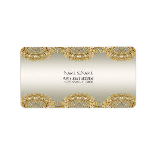 Gouden Sierlijk Adreslabel Etiket