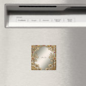 Gouden Sierlijk Bloem Magnet (Insitu (Vaatwasser))