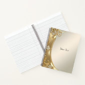 Gouden Sierlijk Bloem Notitieboek (Binnen)
