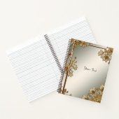 Gouden Sierlijk Bloem Notitieboek (Binnen)