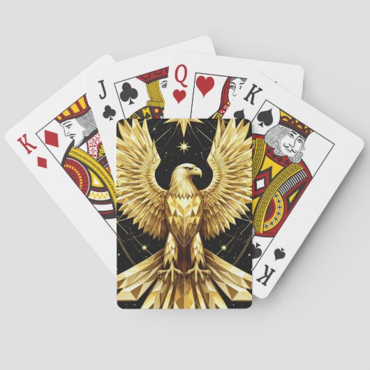 Gouden Sierlijke Adelaar Pokerkaarten (Achterkant)