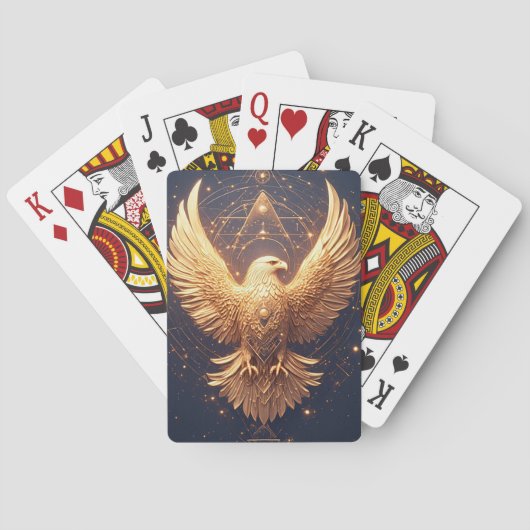 Gouden Sierlijke Adelaar Pokerkaarten (Achterkant)