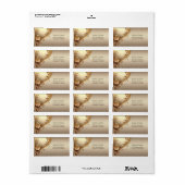 Gouden Sierlijke Bloem Adreslabel Etiket (Full Sheet)