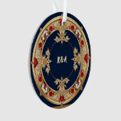 Gouden Sierlijke Bloem Cirkel Ontwerp Ornament (voorkant)