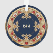 Gouden Sierlijke Bloem Cirkel Ontwerp Ornament (achterkant)