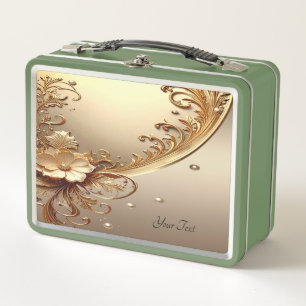 Gouden Sierlijke Bloem Lunchbox