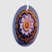 Gouden Sierlijke Bloem Medaillon Ontwerp Ornament (voorkant)
