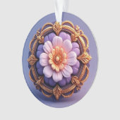 Gouden Sierlijke Bloem Medaillon Ontwerp Ornament (voorkant)