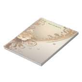 Gouden Sierlijke Bloem Notitieblok (Linkerzijde)