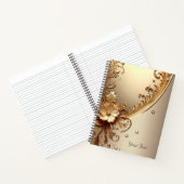 Gouden Sierlijke Bloem Notitieboek (Binnen)