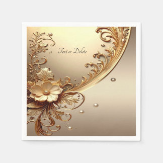 Gouden Sierlijke Bloem Servet