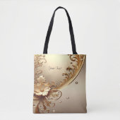 Gouden Sierlijke Bloem Tas (Voorkant)