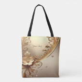 Gouden Sierlijke Bloem Tas (Achterkant)