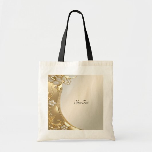 Gouden Sierlijke Bloem Tas (Voorkant)