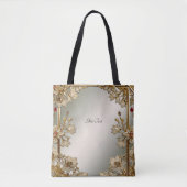 Gouden Sierlijke Bloem Tas (Voorkant)