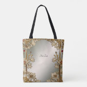 Gouden Sierlijke Bloem Tas (Achterkant)