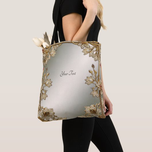 Gouden Sierlijke Bloem Tas (Dichtbij)