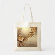 Gouden Sierlijke Bloem Tas