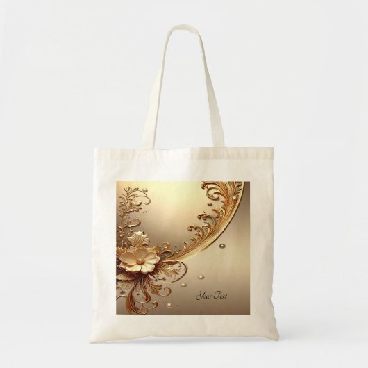Gouden Sierlijke Bloem Tas (Voorkant)