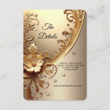 Gouden Sierlijke Bloemdetail Envelop