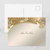 Gouden Sierlijke Bloemen Ansichtkaart Briefkaart (Voorkant / Achterkant)