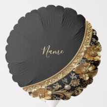 Gouden Sierlijke Bloemen Ballon