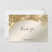 Gouden Sierlijke Bloemen Bedankkaart