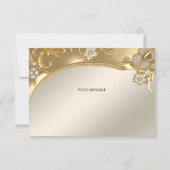 Gouden Sierlijke Bloemen Bedankkaart