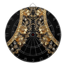 Gouden Sierlijke Bloemen Dartbord