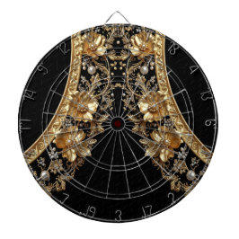 Gouden Sierlijke Bloemen Dartbord