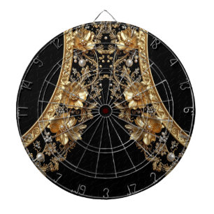 Gouden Sierlijke Bloemen Dartbord