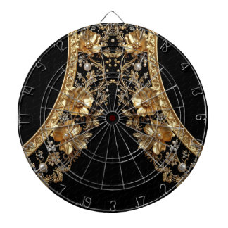 Gouden Sierlijke Bloemen Dartbord