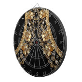 Gouden Sierlijke Bloemen Dartbord (Voorkant Rechts)