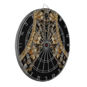 Gouden Sierlijke Bloemen Dartbord (Voorkant Links)