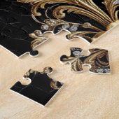 Gouden Sierlijke Bloemen Legpuzzel (Zijkant)
