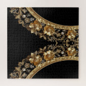 Gouden Sierlijke Bloemen Legpuzzel (Horizontaal)