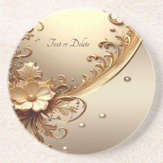 Gouden Sierlijke Bloemenge Sandsteen Coaster Zandsteen Onderzetter