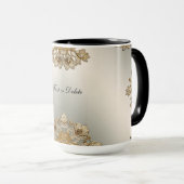 Gouden Sierlijke Bloemenmok Mok (Voorkant rechts)