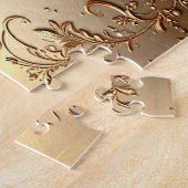 Gouden Sierlijke Bloemige Legpuzzel (Zijkant)